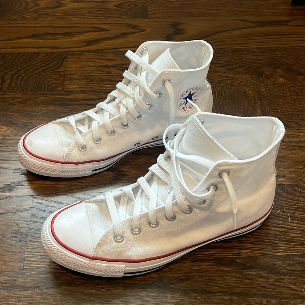 Converse Chuck Taylor All Star High-Top Sneakers - White, size women’s 10.